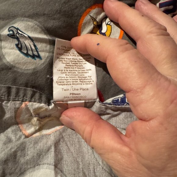 Pottery Barn Teen PB Teen NFL Football Twin Flat Sheet Child football bedroom de - Picture 6 of 6